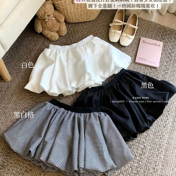 韓係減齡蓬蓬裙半身裙女2025春夏新款百搭顯瘦花苞裙防走光短裙褲