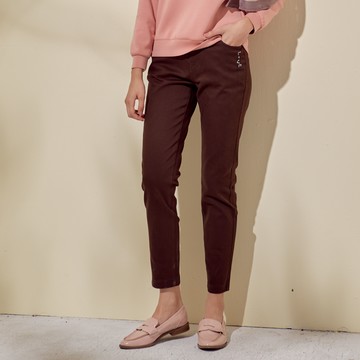 CLL巧玲瓏 LOVE刺繡直筒長褲 0501806