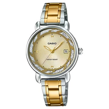 CASIO 卡西歐 手錶 LTP-E120SG-9A  金色 + 銀色