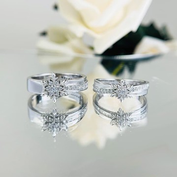快速出貨 【可開發票】戀與深空黎深婚戒羈絆雪花對戒純銀s925二次元同人周邊情侶戒指