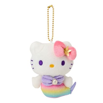 【震撼精品百貨】Hello Kitty 凱蒂貓~日本三麗鷗sanrio KITTY絨毛玩偶吊飾-粉蝴蝶結彩虹尾人魚*19908