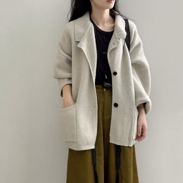 【nata】質感翻領厚毛衣外套（共二色）