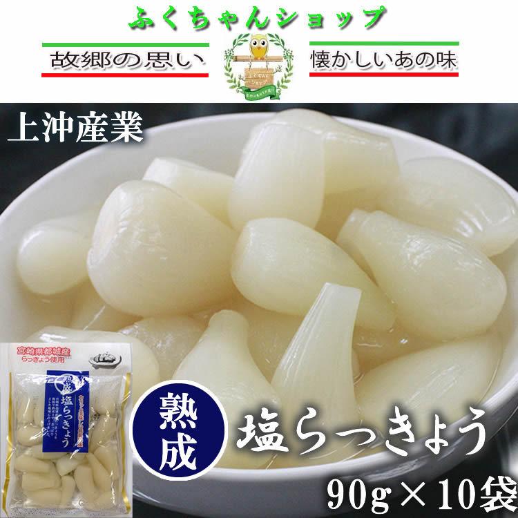 塩らっきょう 上沖産業 90g×10袋 送料無料