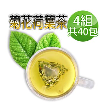 【蔘大王】台灣菊花荷葉降降茶包X4組（6gX10入/組）油切神隊友 揮別油油膩膩