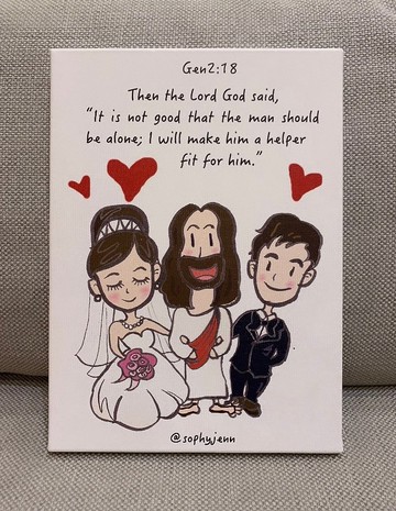 我們結婚了 33x24cm 掛畫 基督教 送禮 禮物 蘇妃藝術