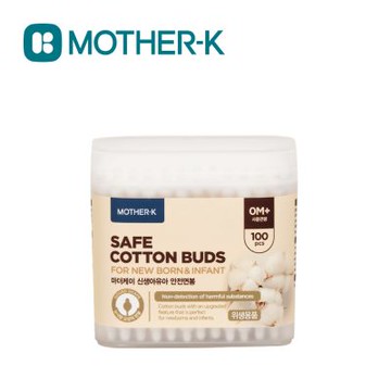 MOTHER-K 韓國 100%純棉 嬰幼兒安全棉花棒 100入