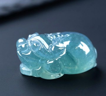 【招財神獸】冰種藍水翡翠三腳蟾蜍 | 天然翡翠A貨 | 送禮