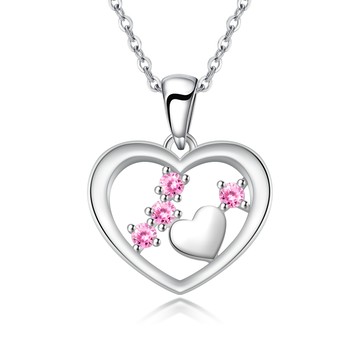 925純銀項鍊．為愛一起｜愛心．客製刻字