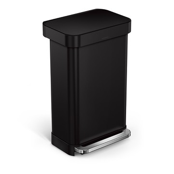 45 Liter Rectangular Liner Rim Kitchen Trash Can with Liner Pocket
