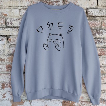 貓咪ㄇㄉㄈㄎ 刷毛 中性大學T 7色 mo de fe ke(媽的發克) 山繆傑克森神盾局注音福瑞潮T班服團服活動cat