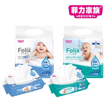 【蝦皮直營】菲力寶寶超純水嬰兒濕紙巾 80抽x3包 (一般/加厚)