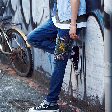 BIGTRAIN加大吸排彈性金閣寺刺繡小直-KM7331-78