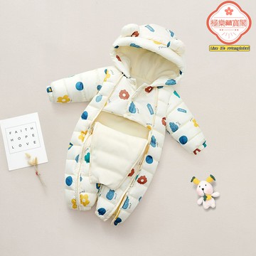 【A類純棉保暖】嬰兒連體衣 爬爬服 哈衣 抱衣 新生兒衣服 寶寶冬裝 外出服 加厚夾棉 護肚防著涼 男女童通用