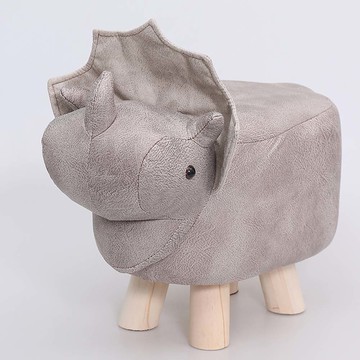 創意動物造型實木兒童小矮凳恐龍灰色