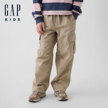 【GAP】兒童易穿工裝褲-卡其色(887265)