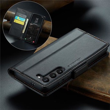適用三星S24Ultra手機殼翻蓋式皮套插卡s23+保護套全包邊防摔S22PLus磁吸側扣殼S21FE硅膠軟殼S20商務S25支架