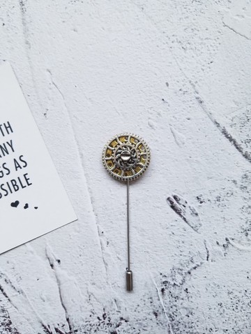 蒸汽朋克胸針金屬齒輪胸花別針一字針插針