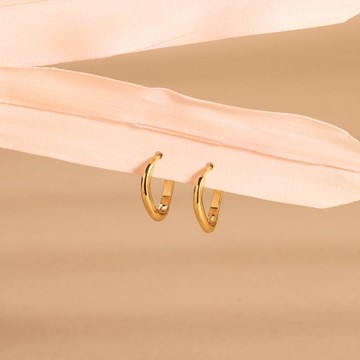 s925銀鍍金小眾設計感異形耳環耳扣耳圈 雙色可選 易扣耳環