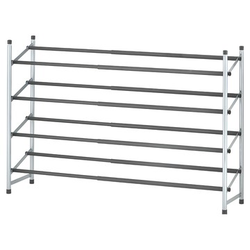 TRUELIFE OUTLET 質感四層伸縮鞋架 可容納20-24雙鞋  黑灰  1個