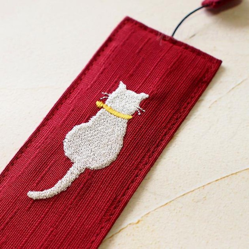 猫のしおり 猫柄 布しおり 刺しゅう sheepsleep 手作り 日本製 栞 