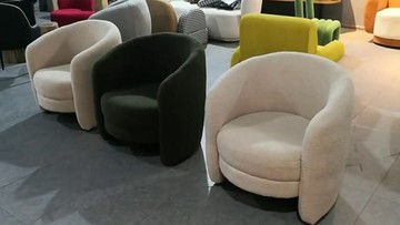 優樂悅~海誠輕奢網紅款羊羔絨客廳休閑懶人小紅書設計師梳妝椅單人沙發椅