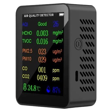 REQIR 空氣檢測儀十二合一溫濕度 黑色  多功能環境監測器  1台