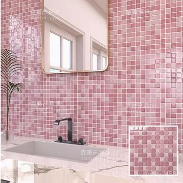 爆款爆款全新彩色小馬賽克瓷磚陶瓷衛生間浴室墻磚餐廳粉色背景墻磚遊泳池磚lucky2458