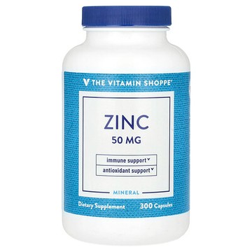 The Vitamin Shoppe, 鋅，50 毫克，300 粒膠囊