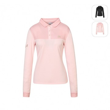 【FILA】女性 GOLF 長袖POLO衫-粉色 5POZ-6017-PK