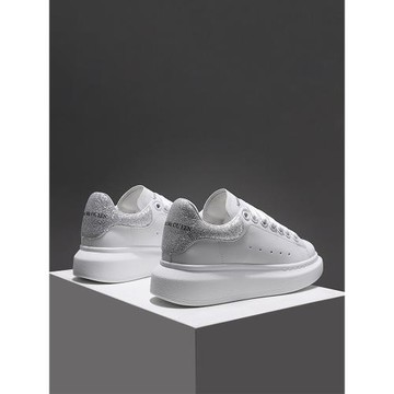 銀尾公爵麥昆小白鞋2025新款潮爆款真皮厚底女板鞋增高松糕休閑鞋