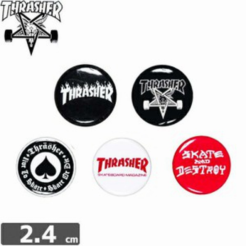 スラッシャー Thrasher Us規格 スケボー バッチ Logo Buttons 5 Pack No01 通販 Lineポイント最大1 0 Get Lineショッピング