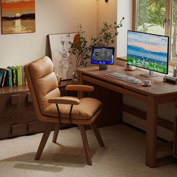 免運 電腦椅 現代電腦椅 老闆辦公椅 家用電腦椅輕奢復古可旋轉實木椅書房書桌椅子舒服久坐臥室靠背椅 可開發票 全館五折 工廠現貨直銷 新品特價 b8301