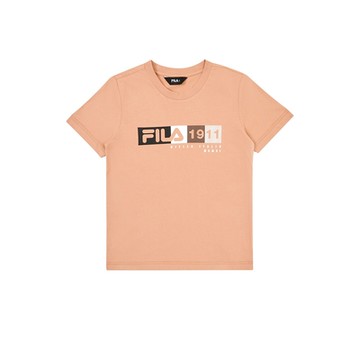 FILA KIDS 童短袖圓領T恤-褐色 1TEZ-4902-BN