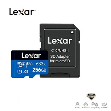 Lexar 256GB 高速效能 633x microSDXC UHS-I A1 V30 記憶卡