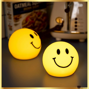 Royche矽膠觸摸微笑心情燈3級亮度調節睡燈