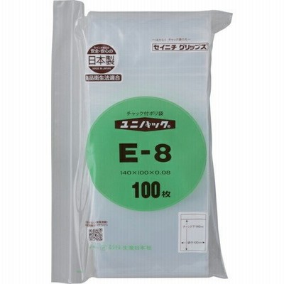 セイニチ 「ユニパック」 E-8 140×100×0.08 100枚入 ( E-8-100 ) (株)生産日本社