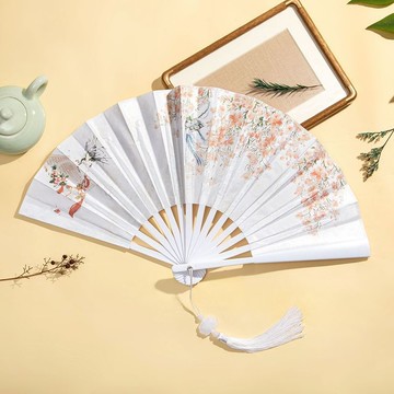 中國風摺扇 古風高顏值舞蹈扇子 漢服摺扇 絹布扇9寸 中國風古典舞蹈扇 工藝扇 漢服表演折扇 配件 拍照搭配道具