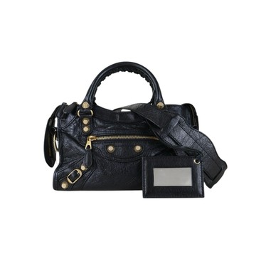 BALENCIAGA 309844 GIANT CLASSIC MINI CITY 油蠟皮手提包肩背包兩用包