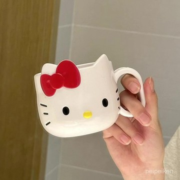 kt貓杯子漱口杯學生宿捨兒童刷牙杯可愛哈嘍卡通貓牙缸牙具洗漱杯- R1D8