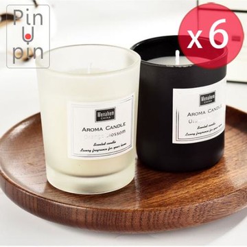 PinUpin 6入優惠時尚薰香蠟燭50g 環保無煙天然豆蠟(香味隨機)