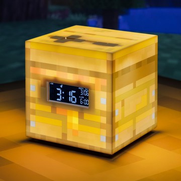 【英國空運】官方授權Minecraft 蜂巢二合一電子鬧鐘夜燈