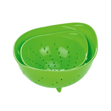 tescoma Presto 瀝水籃2件組  1套  大(24 x 20 x 11.5cm) + 小(19.3 x 16.5 x 9cm)  綠色