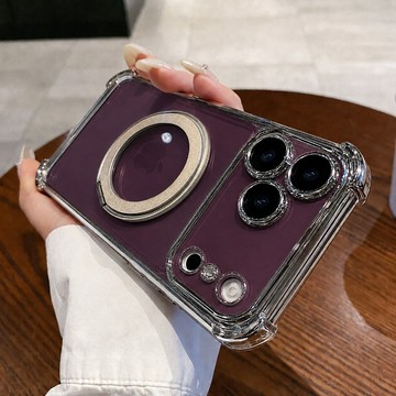 360磁吸支架 氣囊護盾 手機殼 適用蘋果 iPhone 18 17 16 15 14 13 12 Promax 防摔殼