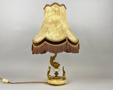 復古檯燈魚與縞瑪瑙和青銅陰影 |稀有復古版 |只有一個可用