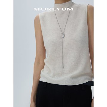 慕陽MUYANG牛角包2025新款毛衣鏈長款輕奢氣質小眾項鏈女士配飾