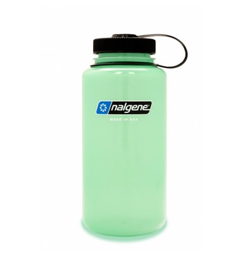 【【蘋果戶外】】Nalgene 2020-4032【發綠光】1公升 寬嘴水壺 Tritan 不含環境荷爾蒙-雙酚A 登山運動 大口徑
