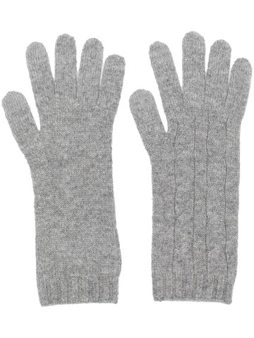 Polo Ralph Lauren - cable-knit cashmere gloves - women - Cashmere - One Size - Grey