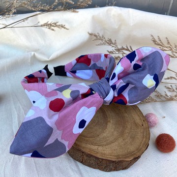 髮箍/兔耳髮箍/繽紛大花-粉