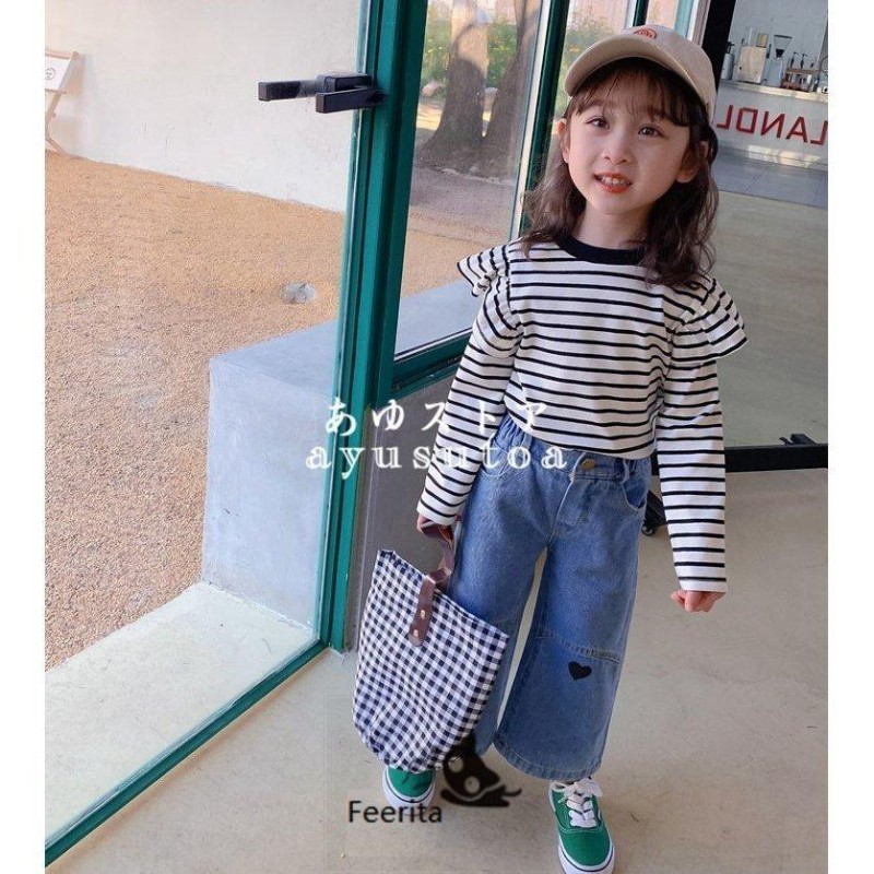 デニムパンツ キッズ 子供服 女の子 ロングパンツ 春秋 長ズボン