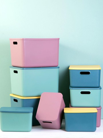 帶蓋雜物收納盒桌面零食玩具儲物神器大筐家用衣柜防塵衣物整理盒